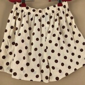 Polka Dot Cotton Blend Shorts L